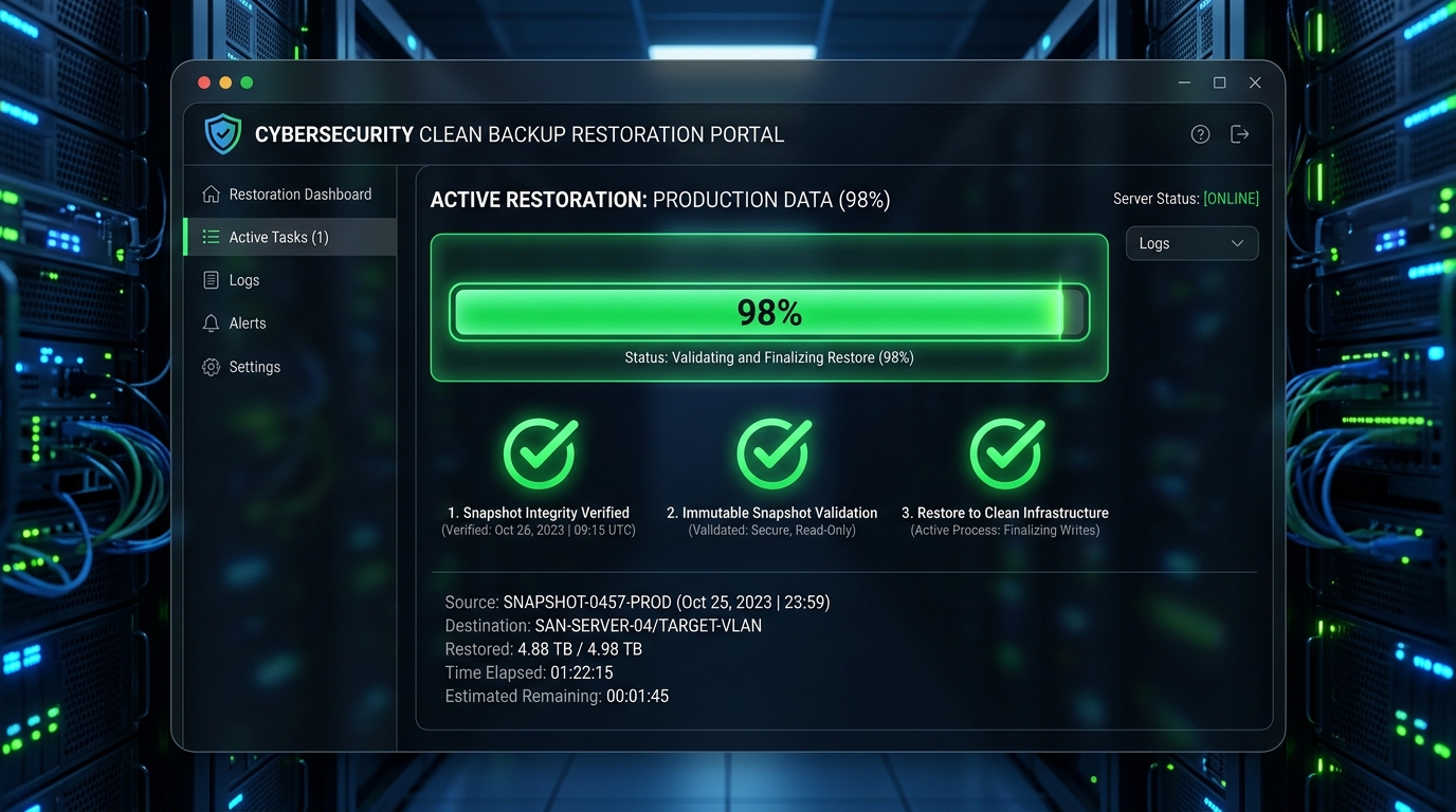 Disaster Recovery Portal 98% Clean Verification
